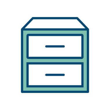 Beyaz arkaplanda çekmece simgesi tasarım şablonu