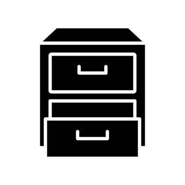 Beyaz arkaplanda çekmece simgesi tasarım şablonu