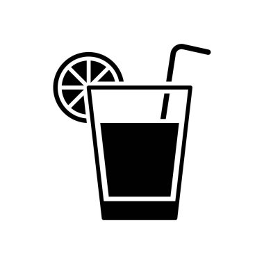 beyaz arkaplanda içecek ikon vektör tasarım şablonu