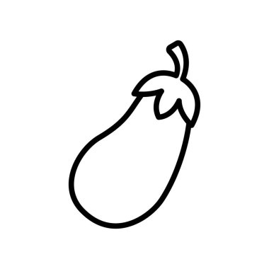 Beyaz arkaplanda patlıcan ikonu tasarım şablonu