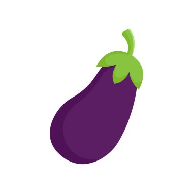 Beyaz arkaplanda patlıcan ikonu tasarım şablonu