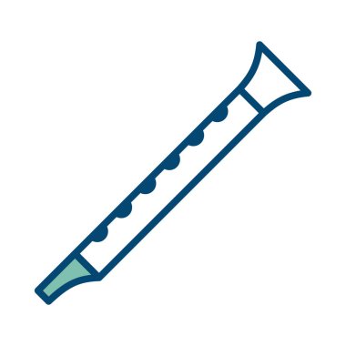 Beyaz arkaplanda flüt simgesi tasarım şablonu