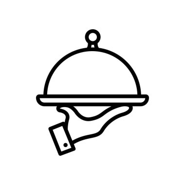 yiyecek tepsisi ikon vektör tasarım şablonu beyaz arkaplan