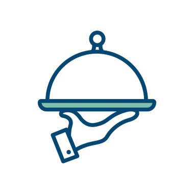 yiyecek tepsisi ikon vektör tasarım şablonu beyaz arkaplan