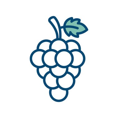 üzüm simgesi vektör tasarım şablonu beyaz arkaplan