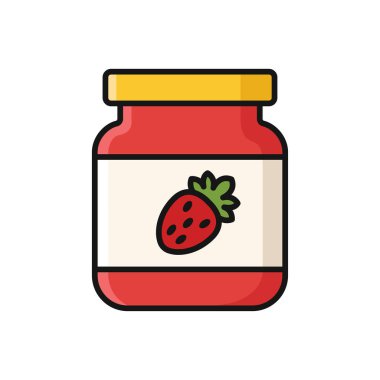 Reçel kavanozu ikon vektör tasarım şablonu beyaz arkaplan