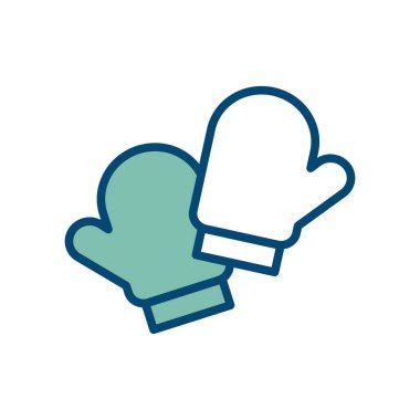 Mutfak eldiveni ikon vektör tasarım şablonu beyaz arkaplan