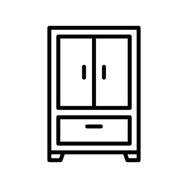 Gardırop simge vektör tasarım şablonu beyaz arkaplan