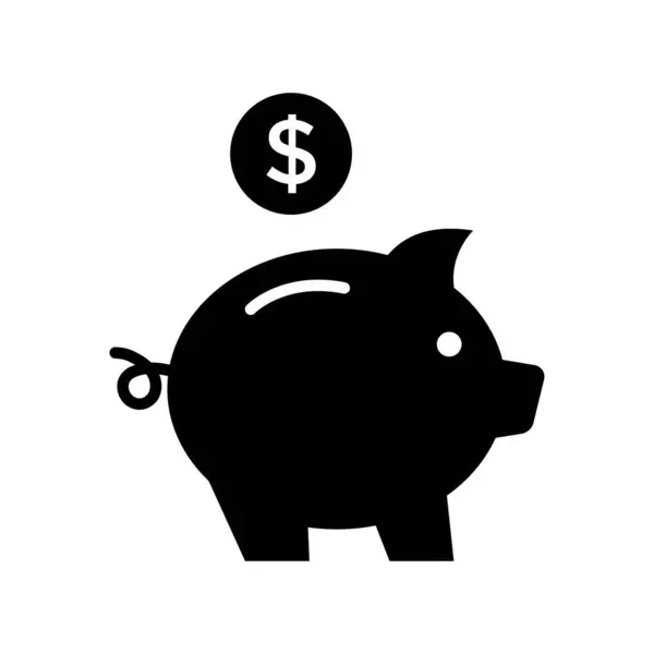 Piggy Bank simge vektör tasarım şablonu beyaz arkaplan