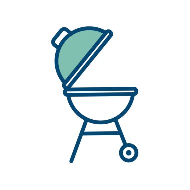 Beyaz arkaplanda barbekü simgesi tasarım şablonu