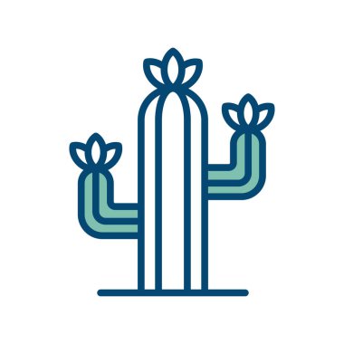 Kaktüs simgesi vektör tasarım şablonu beyaz arkaplan