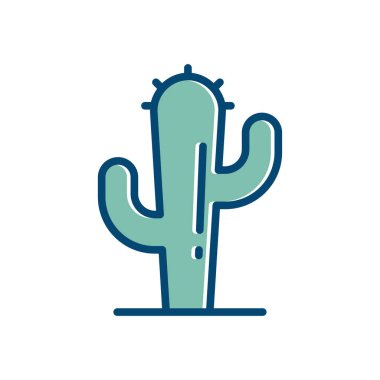 Kaktüs simgesi vektör tasarım şablonu beyaz arkaplan