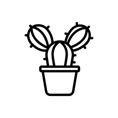 Kaktüs simgesi vektör tasarım şablonu beyaz arkaplan