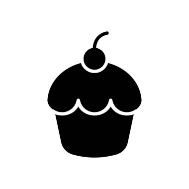 fincan kek ikonu vektör tasarım şablonu beyaz arkaplan