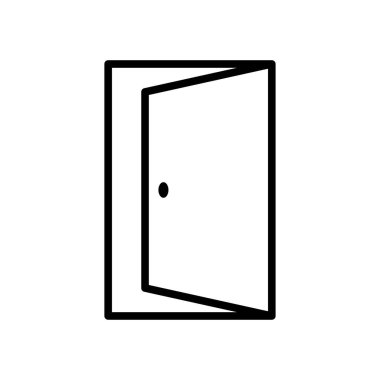 beyaz arkaplanda kapı simgesi tasarım şablonu