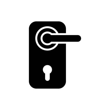 beyaz arkaplanda kapı kolu ikon vektör tasarım şablonu