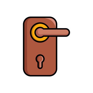 beyaz arkaplanda kapı kolu ikon vektör tasarım şablonu