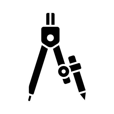 Beyaz arkaplanda pusula ikon vektör tasarım şablonu çiziliyor