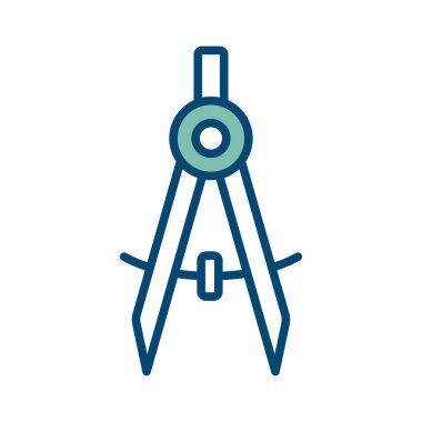 Beyaz arkaplanda pusula ikon vektör tasarım şablonu çiziliyor