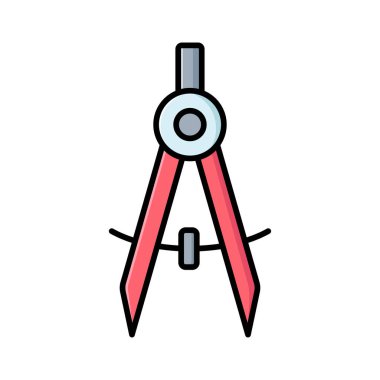 Beyaz arkaplanda pusula ikon vektör tasarım şablonu çiziliyor