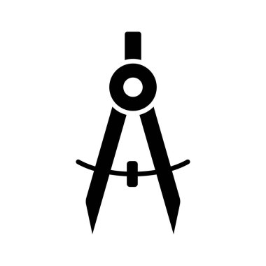 Beyaz arkaplanda pusula ikon vektör tasarım şablonu çiziliyor