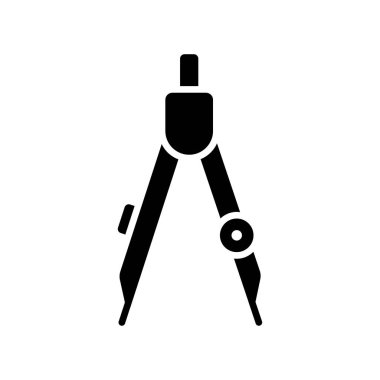 Beyaz arkaplanda pusula ikon vektör tasarım şablonu çiziliyor