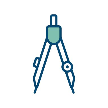 Beyaz arkaplanda pusula ikon vektör tasarım şablonu çiziliyor