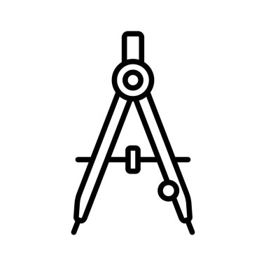 Beyaz arkaplanda pusula ikon vektör tasarım şablonu çiziliyor