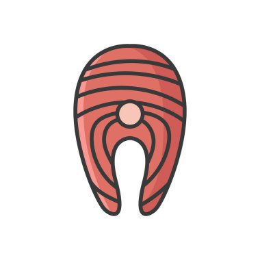 balık eti simgesi vektör şablonu beyaz arkaplanda