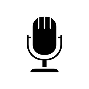 Beyaz arkaplanda mikrofon simgesi tasarım şablonu