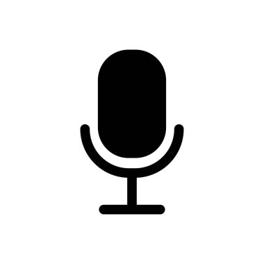 Beyaz arkaplanda mikrofon simgesi tasarım şablonu