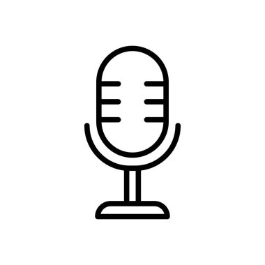 Beyaz arkaplanda mikrofon simgesi tasarım şablonu