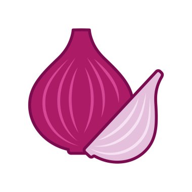 Beyaz arkaplanda soğan simgesi tasarım şablonu