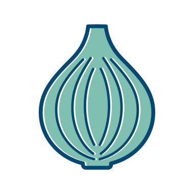 Beyaz arkaplanda soğan simgesi tasarım şablonu