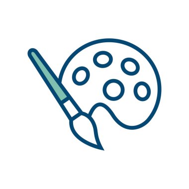 beyaz arkaplanda boya paleti simgesi vektör tasarım şablonu