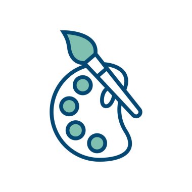 beyaz arkaplanda boya paleti simgesi vektör tasarım şablonu