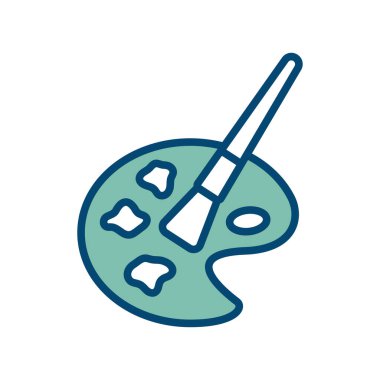 beyaz arkaplanda boya paleti simgesi vektör tasarım şablonu