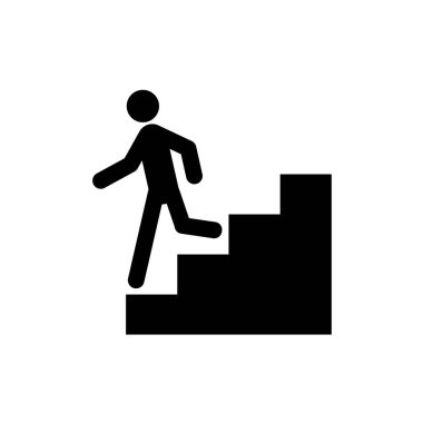 beyaz arkaplanda merdiven simgesi tasarım şablonu