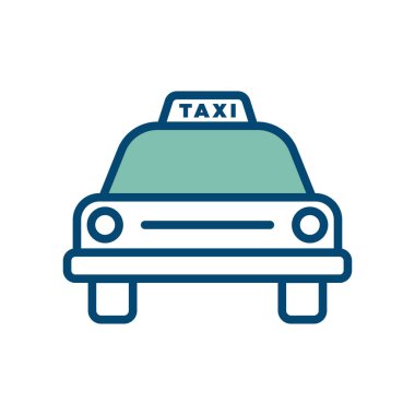 Beyaz arkaplanda taksi simgesi tasarım şablonu