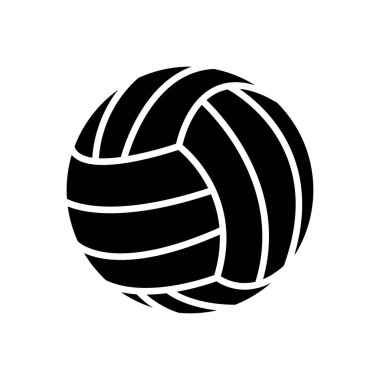 Beyaz arkaplanda voleybol ikon vektör tasarım şablonu