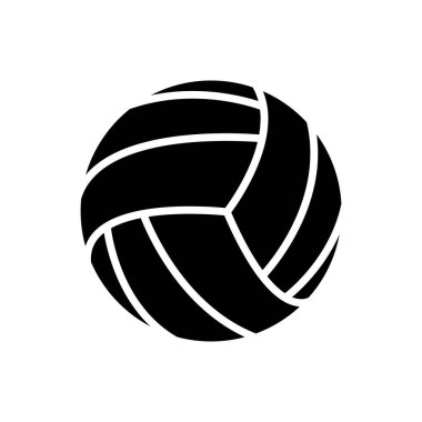 Beyaz arkaplanda voleybol ikon vektör tasarım şablonu