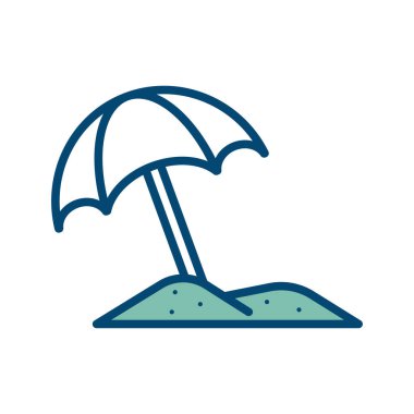 plaj şemsiyesi ikon vektör tasarım şablonu beyaz arkaplan