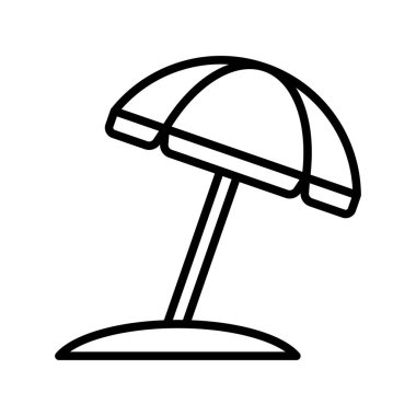 plaj şemsiyesi ikon vektör tasarım şablonu beyaz arkaplan