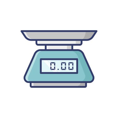 Mutfak ölçekli simge vektör tasarım şablonu beyaz arkaplan