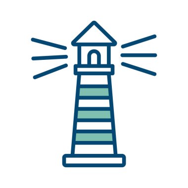 Beyaz arkaplanda ışık evi simgesi tasarım şablonu