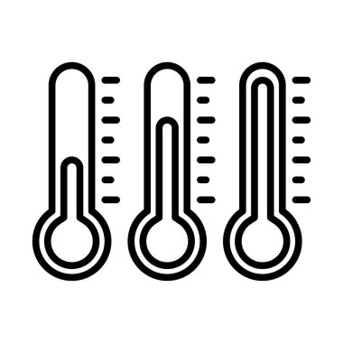 Beyaz arkaplanda termometre simge vektör tasarım şablonu