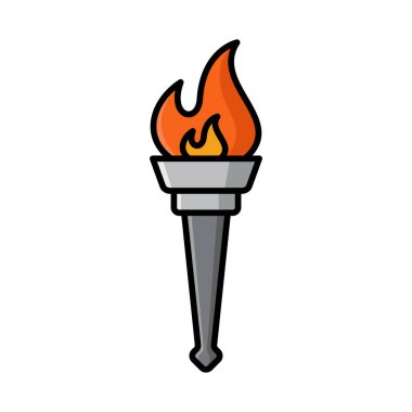 Meşale simgesi vektör tasarım şablonu beyaz arkaplan