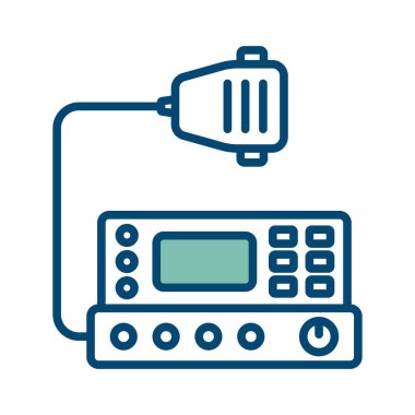 Beyaz arkaplanda radyo vericisi ikon vektör tasarım şablonu
