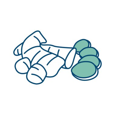 Beyaz arkaplanda zencefil simgesi tasarım şablonu