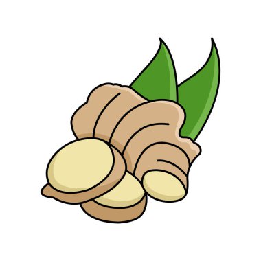 Beyaz arkaplanda zencefil simgesi tasarım şablonu